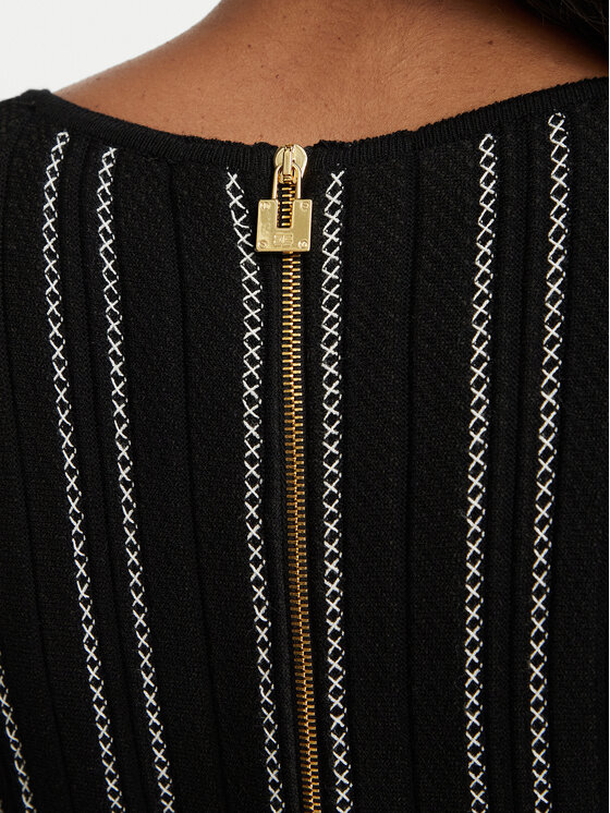Elisabetta Franchi Elisabetta Franchi Strickkleid AM-39Q-67E2-V590 Schwarz Fitted Fit