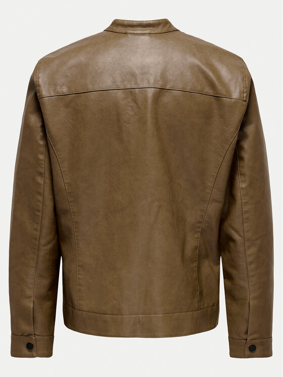 Only & Sons Only & Sons Jakna iz umetnega usnja Mike 22012339 Rjava Regular Fit