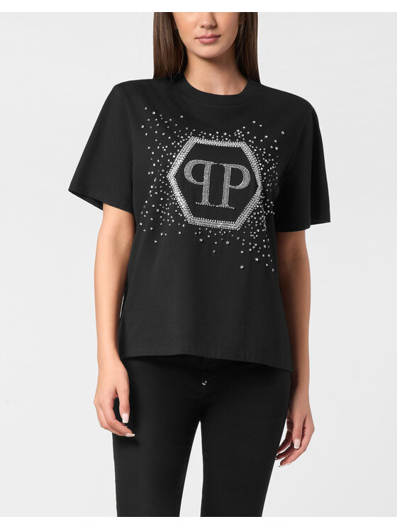 PHILIPP PLEIN PHILIPP PLEIN T-Shirt 23595 Czarny Over Fit