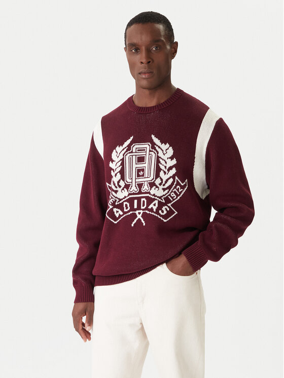 adidas adidas Svetr JX8215 Bordó Regular Fit