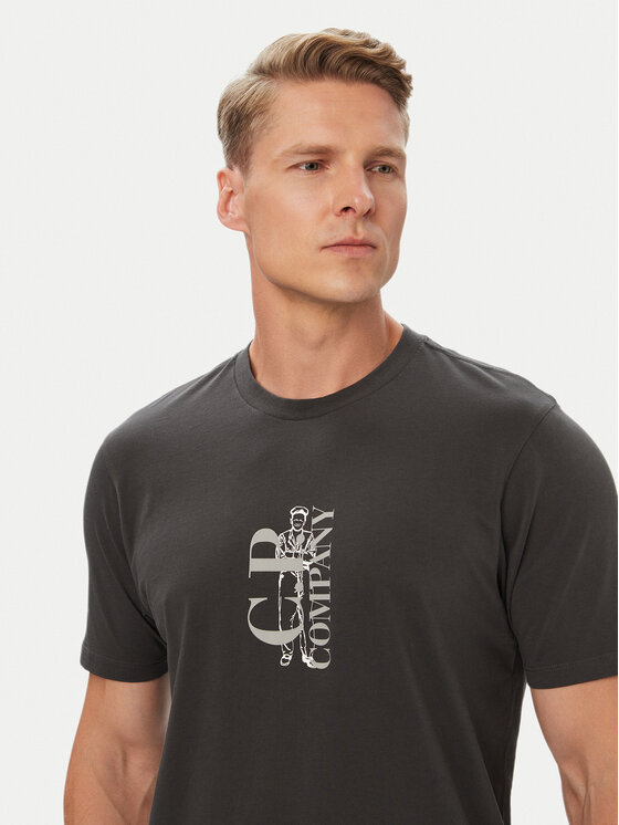 C.P. Company C.P. Company Tričko 21CMTS134A005100W Tmavosivá Regular Fit