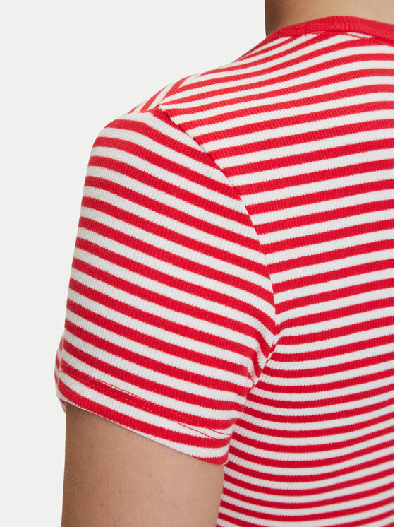 Tommy Jeans Tommy Jeans Majica DW0DW17383 Rdeča Slim Fit