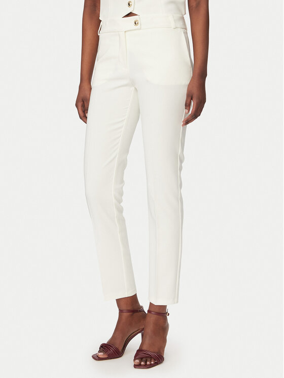 Rinascimento Rinascimento Medžiaginės kelnės CFC0128638003 Balta Slim Fit