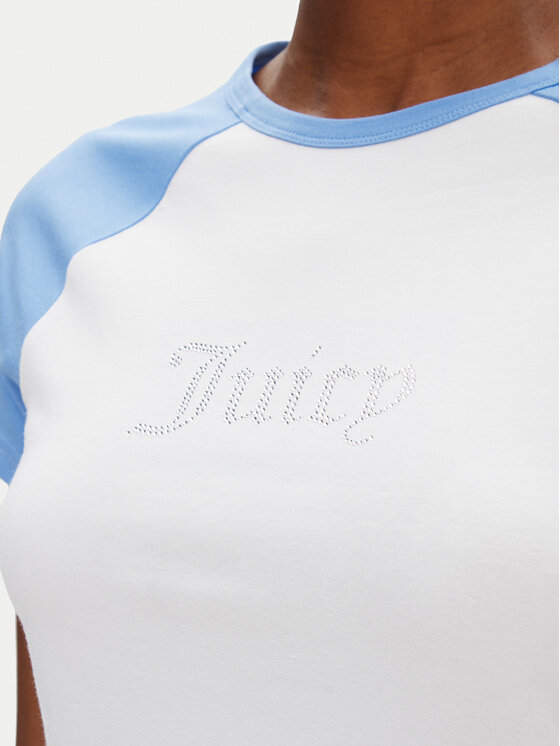 Juicy Couture Juicy Couture Tricou Contrast JCWCT125307 Alb Slim Fit