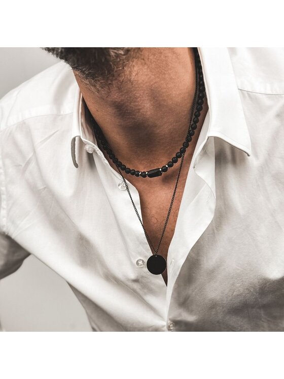 Manoki Manoki Naszyjnik WA835S Czarny