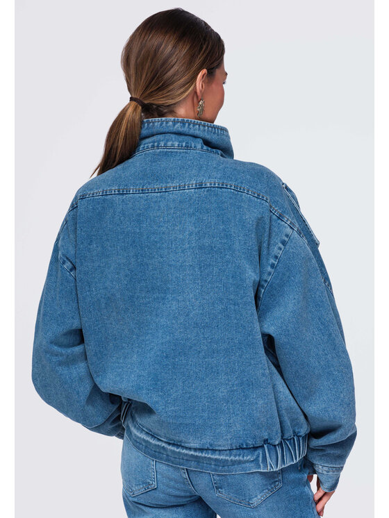 Ombre Ombre Kurtka przejściowa OW-JALP-0137 Niebieski Oversize