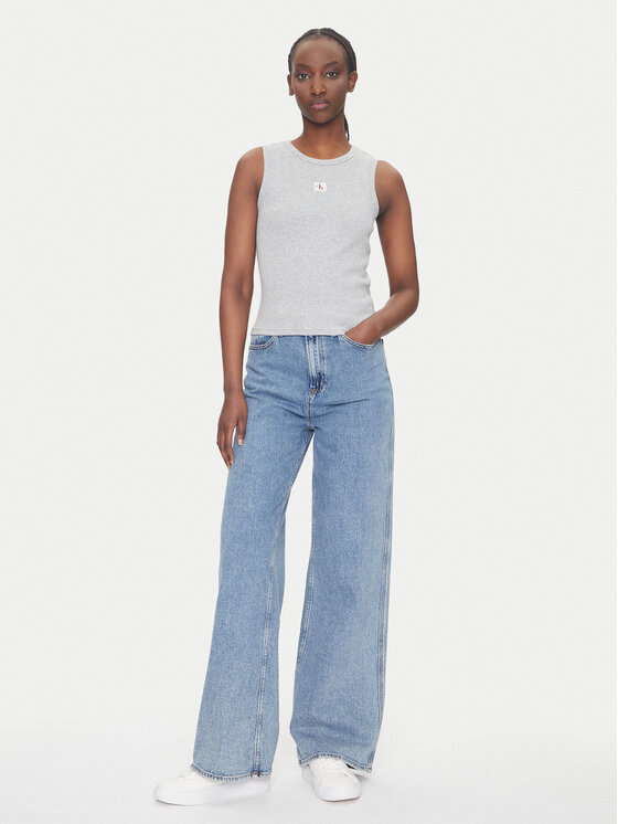 Calvin Klein Jeans Calvin Klein Jeans Топ LV047C201G Сірий Slim Fit
