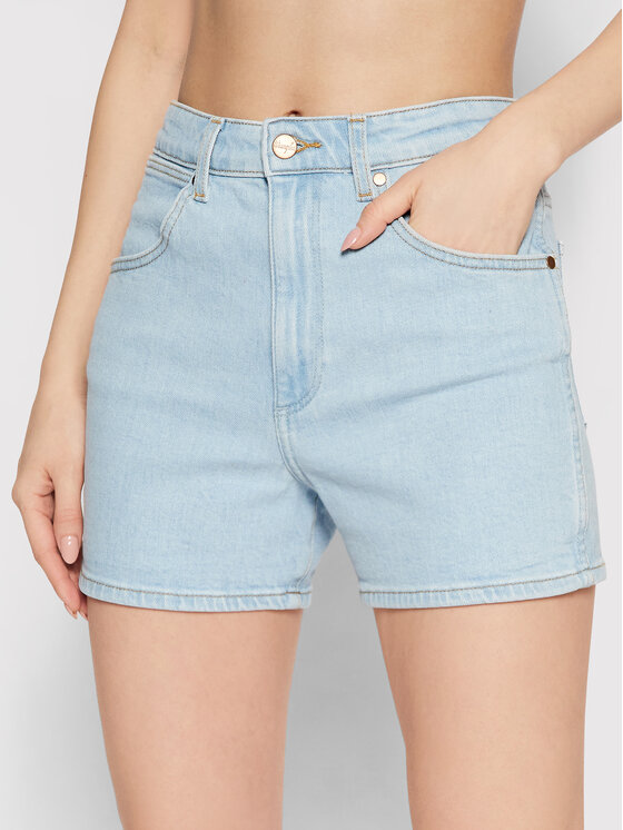 Wrangler Wrangler Szorty jeansowe W22DZH25E 112127804 Błękitny Mom Fit