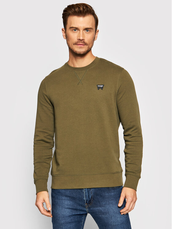 Wrangler Bluza Sign Off Crew W6589HAIX 112141470 Zielony Regular Fit ...