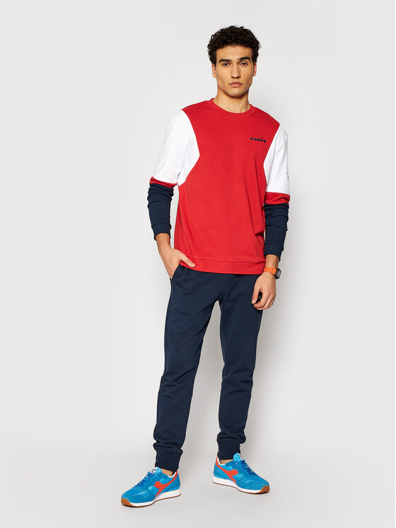 Diadora Diadora Bluza Crew Club 102.177052 Czerwony Regular Fit