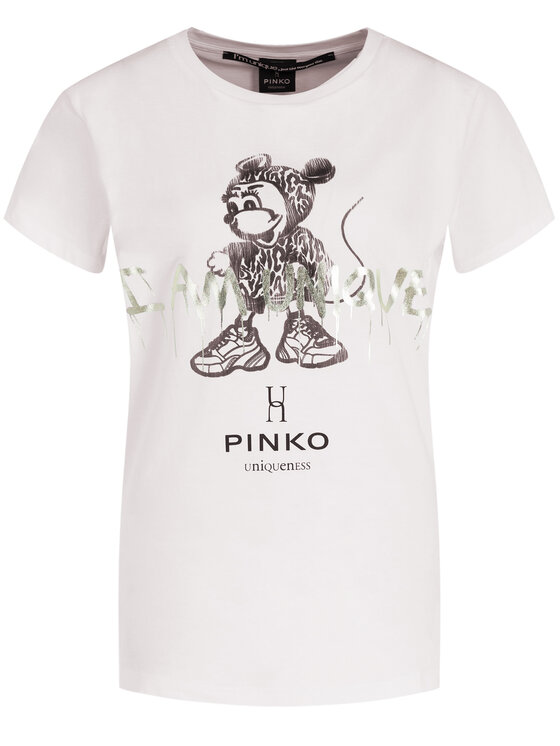 Pinko Pinko T-Shirt UNIQUENESS Golosa PE 20 UNQS 1Q1043 Y6A5 Biały Regular Fit