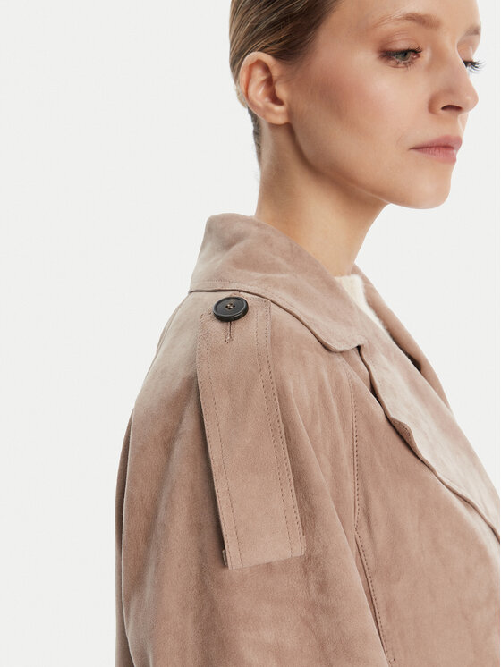 Weekend Max Mara Weekend Max Mara Giacca di pelle Maga 2525446061 Marrone Regular Fit