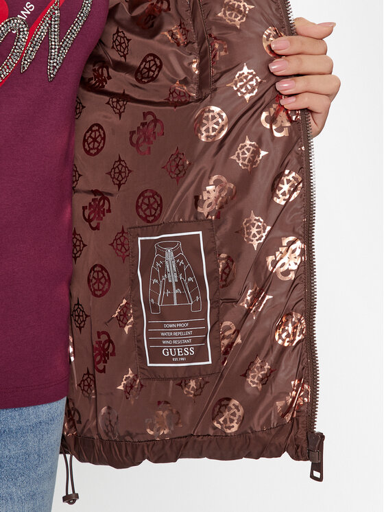 Guess Guess Kurtka przejściowa Letizia W3BL21 WG0V0 Brązowy Relaxed Fit