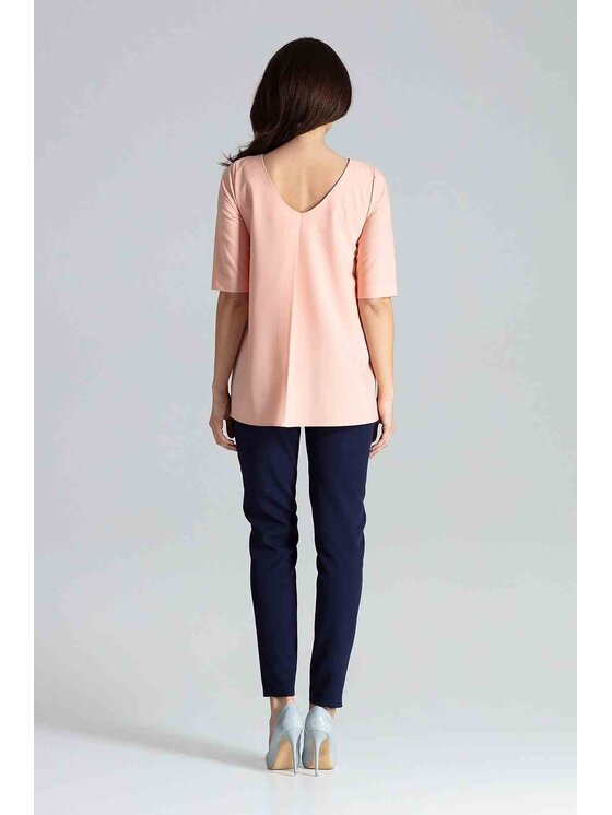 Lenitif Lenitif Bluzka L002 Różowy Regular Fit