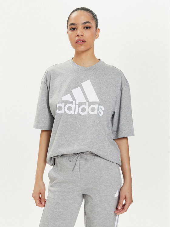 Adidas T-shirt Essentials Big Logo IL3322 Siva Loose Fit