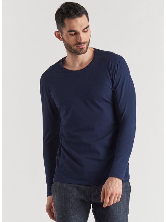 Pako Lorente Pako Lorente Longsleeve P000B-TL-006 Granatowy Slim Fit