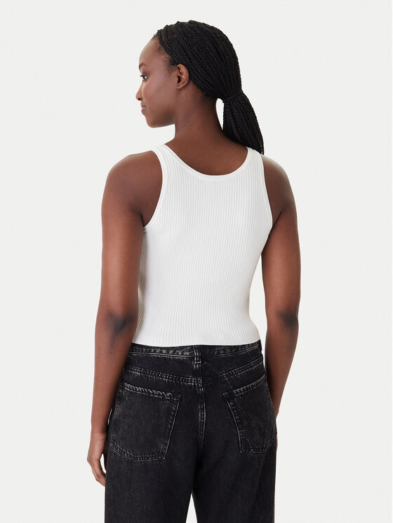Karl Lagerfeld Jeans Karl Lagerfeld Jeans Top B1W18024 Kremowy Slim Fit