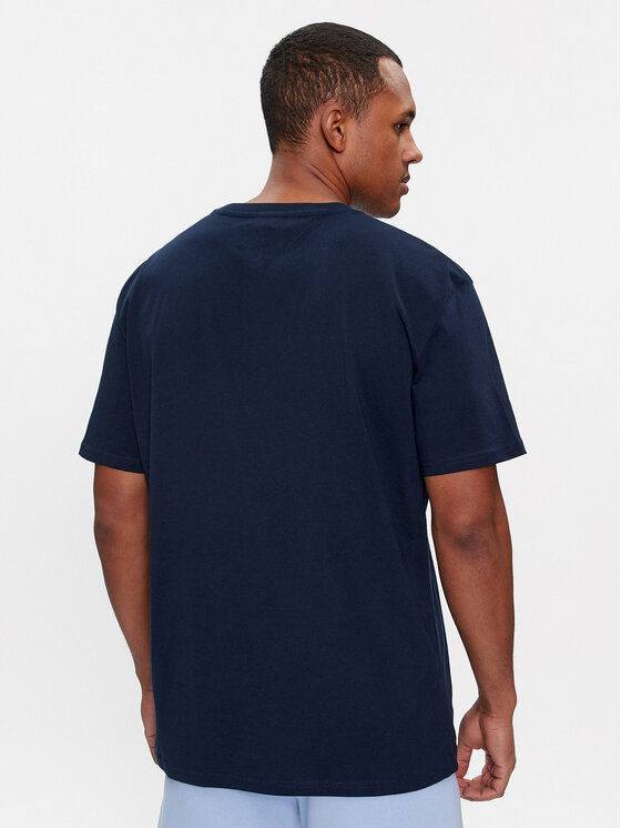 Tommy Jeans Tommy Jeans T-Shirt Linear Logo DM0DM17993 Granatowy Regular Fit