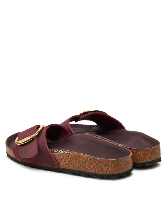 Birkenstock Pantoletten Madrid Big Buckle Leoi 1028031 Dunkelrot 