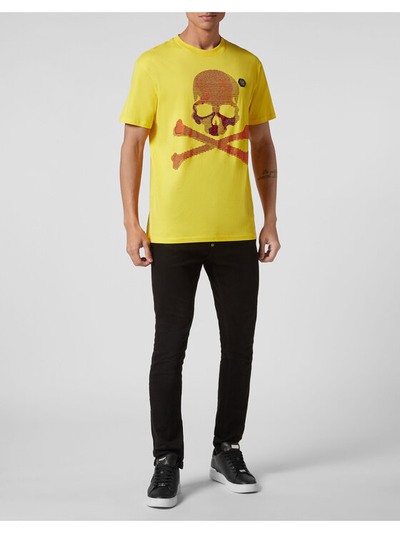PHILIPP PLEIN PHILIPP PLEIN T-Shirt 1873 Żółty Regular Fit