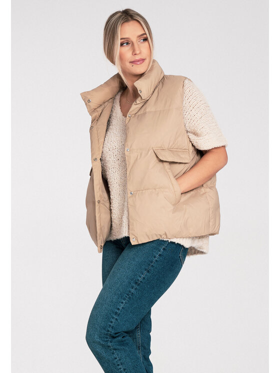 FIGL FIGL Kamizelka M1115 Beżowy Regular Fit