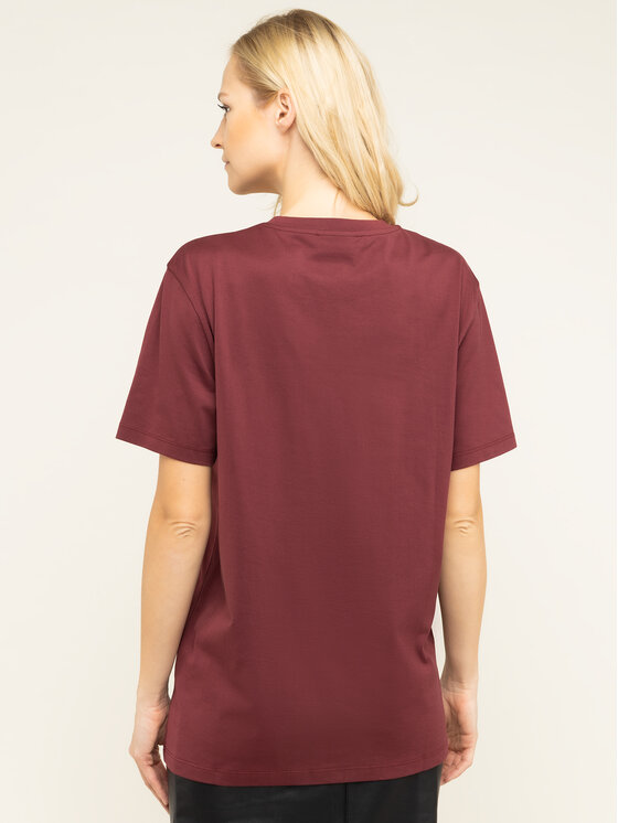 HUGO Hugo Tričko Unisex Dicagolino 201 Bordová Regular Fit