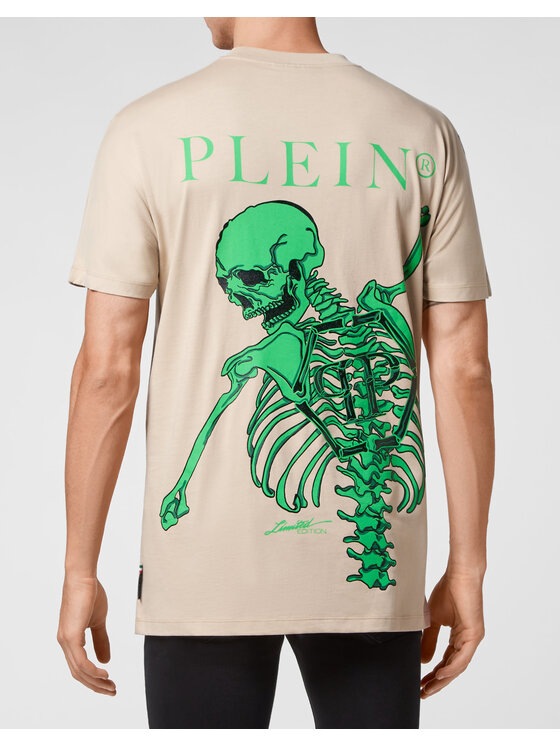 PHILIPP PLEIN PHILIPP PLEIN T-Shirt 6079 Beżowy Regular Fit