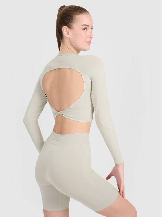 4F 4F Koszulka techniczna TRAINING SEAMLESS Beżowy Compression Fit