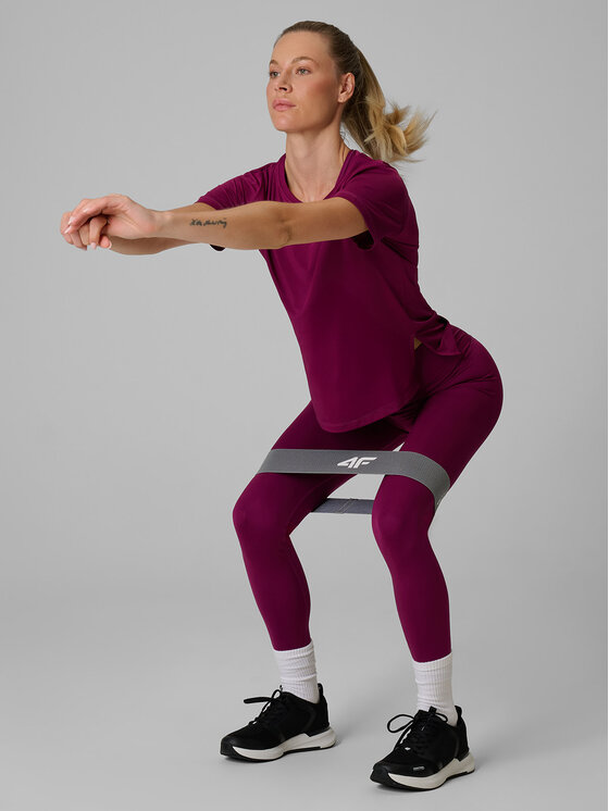 4F 4F Koszulka techniczna BASIC+ Bordowy Loose Fit