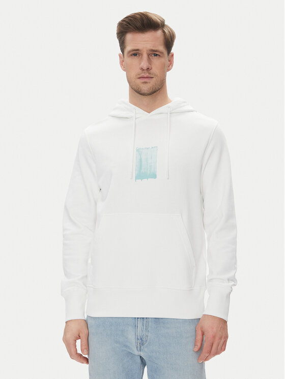 Calvin Klein Jeans Calvin Klein Jeans Mikina Brush Stroke J30J327525 Bílá Regular Fit