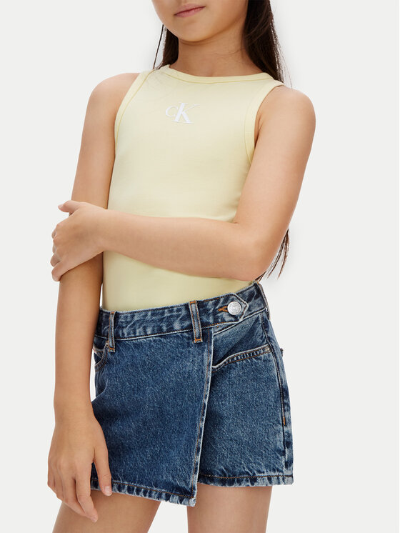 Calvin Klein Jeans Calvin Klein Jeans Top LVCKSJB10G Kollane Slim Fit