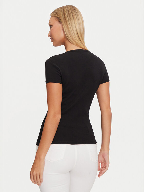 Guess Guess Tričko V4BI16 KCIV1 Čierna Regular Fit