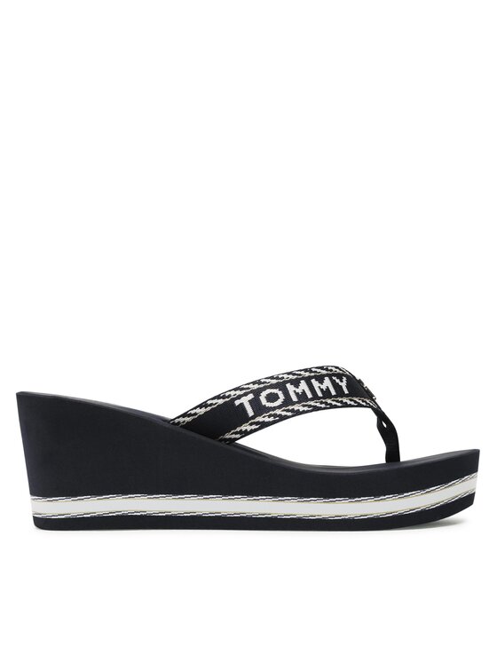 Tommy Hilfiger Zehentrenner Webbing H Wedge Sandal FW0FW07149 Dunkelblau Modivo