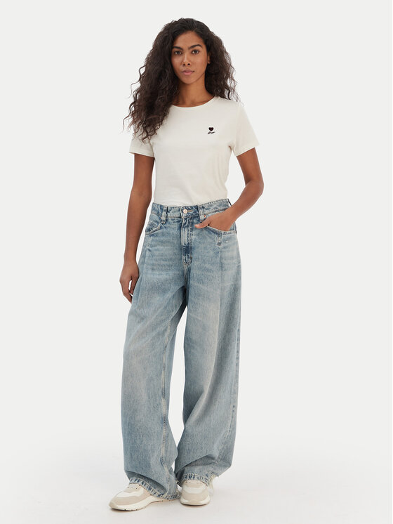 BOSS BOSS Tričko Elove 50556994 Krémová Regular Fit