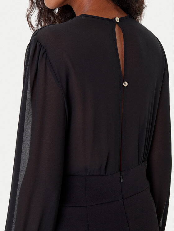 Rinascimento Rinascimento Cocktail obleka CFC0126228003 Črna Slim Fit