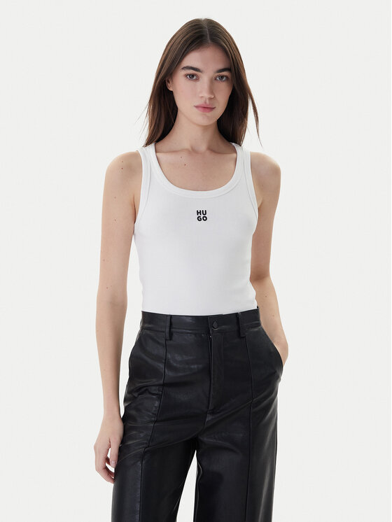 HUGO Hugo Top Datamia 50514489 Bílá Slim Fit