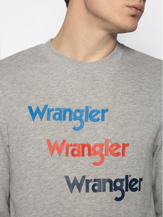 Wrangler Wrangler Bluza Seasonal Logo W6A5HAX37 112130662 Szary Regular Fit