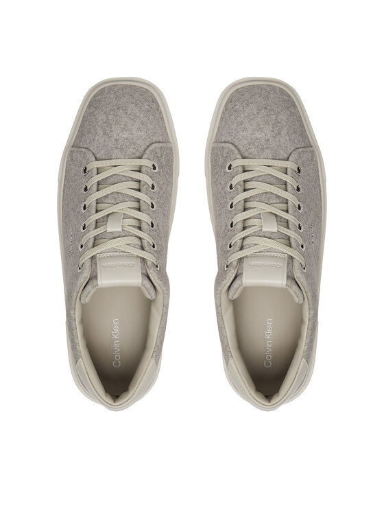 Calvin Klein Calvin Klein Снікерcи Flatform Cup Lace Up W/Ml Felt HW0HW02325 Сірий
