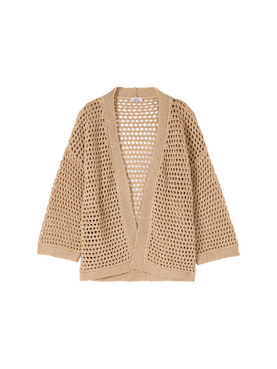 Oltre Oltre Cardigan M575E001970N002 Crema Baggy Fit