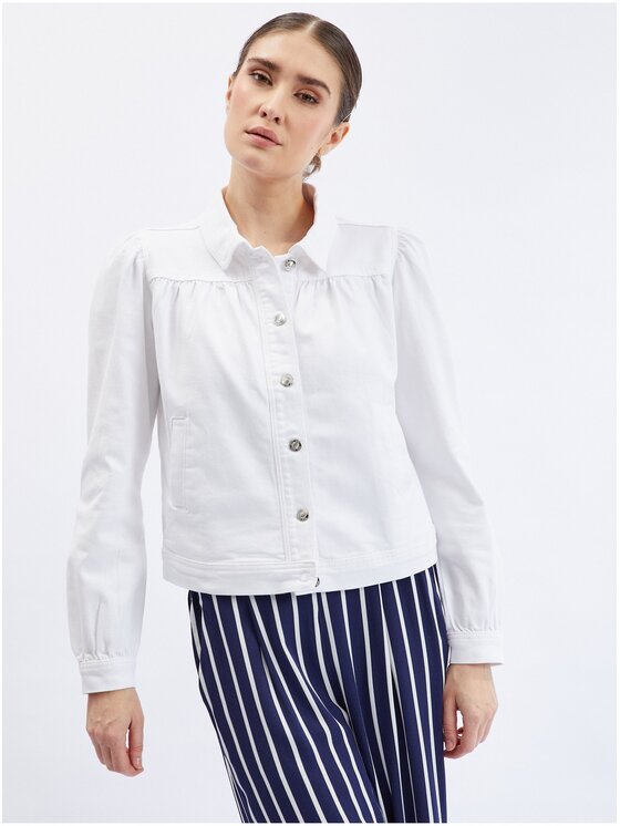 Orsay Orsay Kurtka jeansowa 821143000000__36 Biały Regular Fit