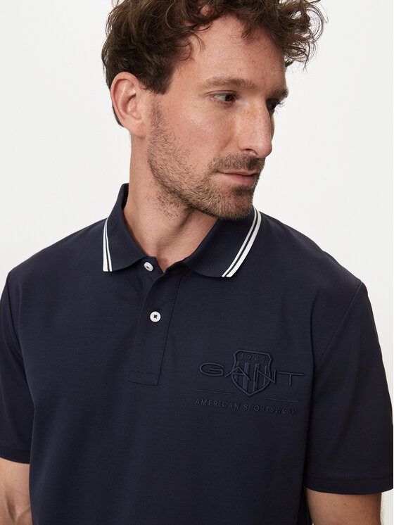 Gant Gant Pólóing Contrast 2013039 Sötétkék Regular Fit