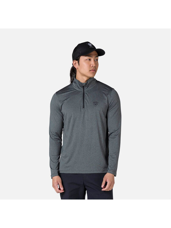 Rossignol Rossignol Longsleeve Slub 1/2 Zip Tee Zielony Regular Fit