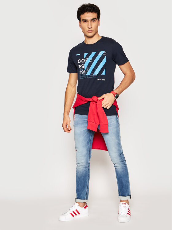 T-shirt Miguel 12179742 Blu scuro Slim Fit