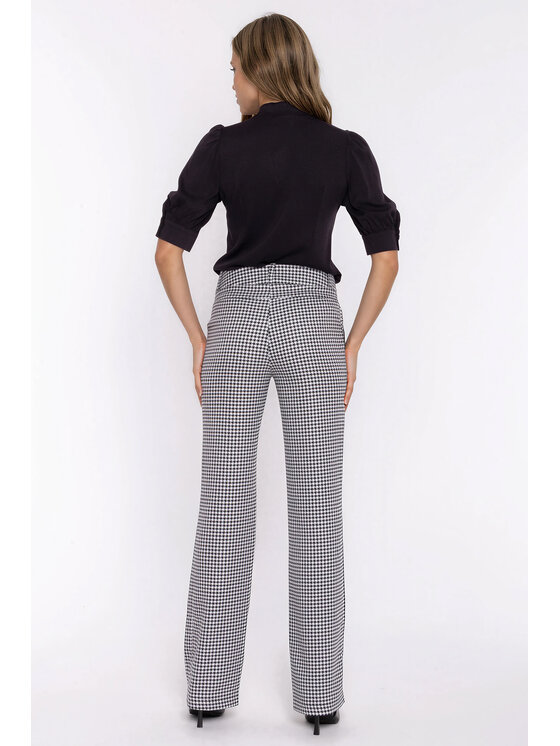 NIFE NIFE Kalhoty z materiálu SD142 Barevná Cropp Flare Fit