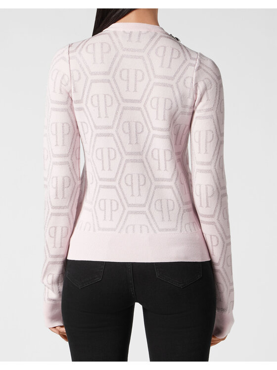 PHILIPP PLEIN PHILIPP PLEIN Sweter 15281 Różowy Regular Fit