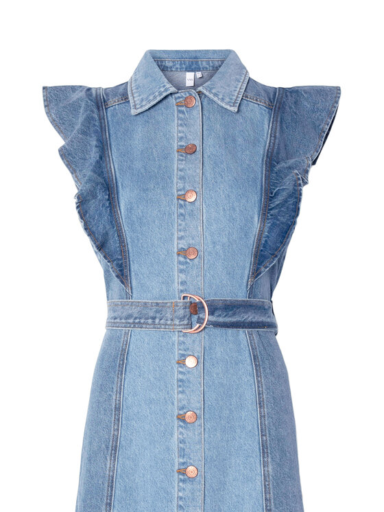 YAS YAS Džínsové šaty Cawi 26037659 Modrá Regular Fit