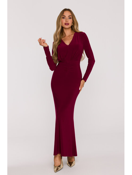 Made of Emotion Made of Emotion Sukienka wieczorowa M891 Bordowy A-Line Fit