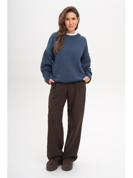 Salme Salme Sweter Livia Niebieski Oversize