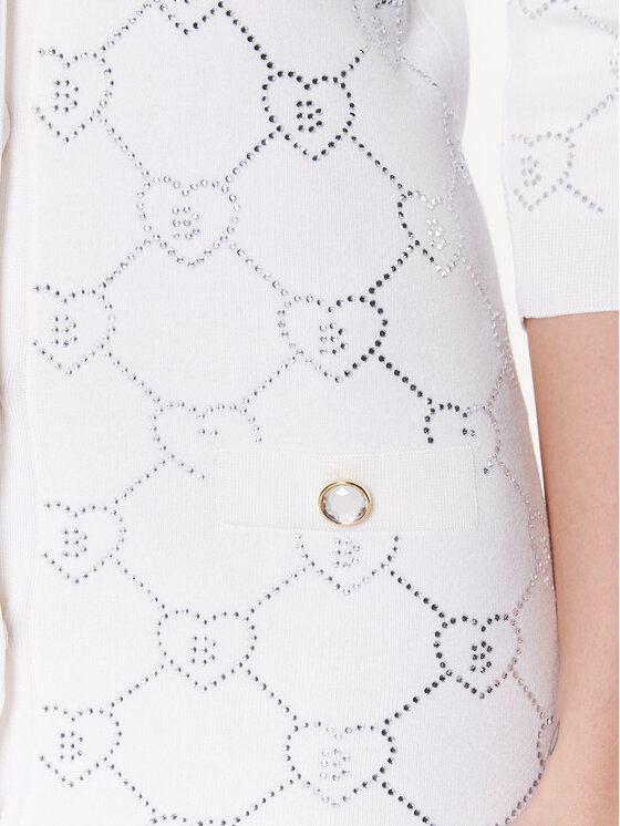 Blugirl Blumarine Blugirl Blumarine Трикотажна сукня RA3105-MA18F Білий Slim Fit