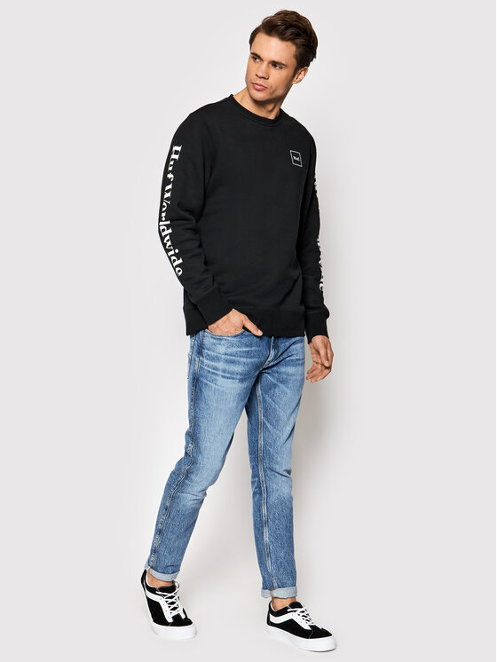 HUF Sweatshirt Essentials Domestic Crew PF00264 Schwarz Regular Fit